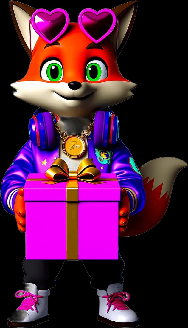 Ziggy holding a welcome gift